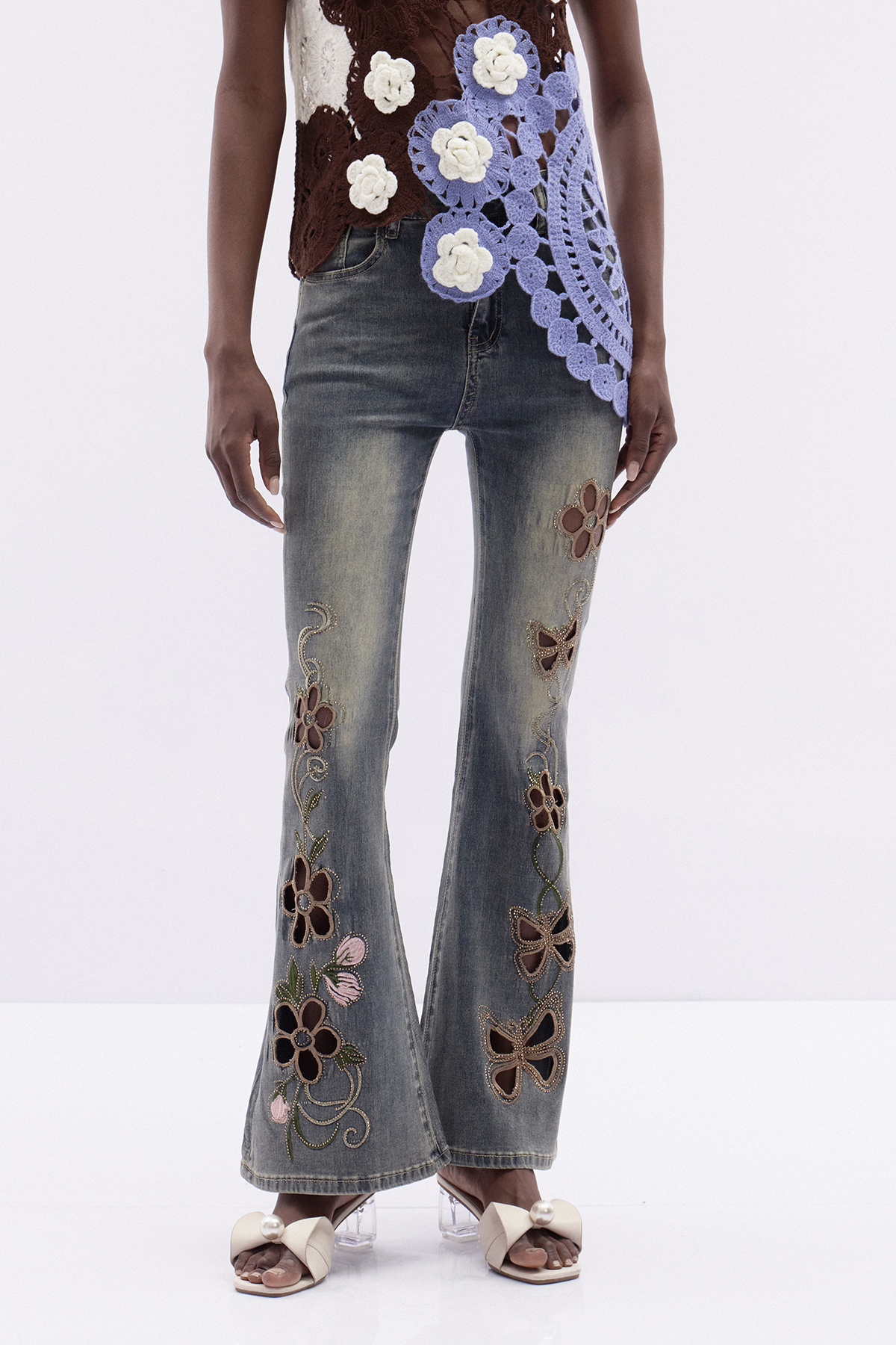 Boitumelo Butterfly Flower Cutout Jeans