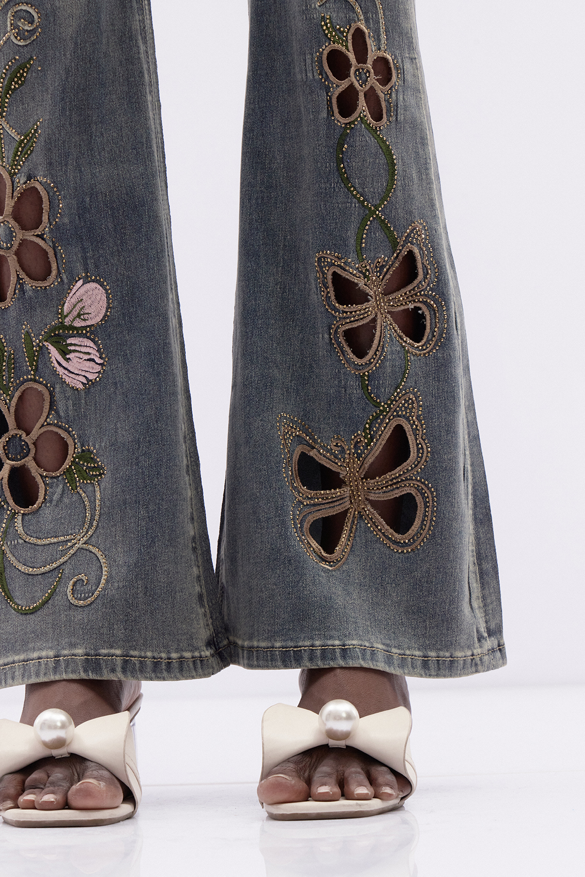 Boitumelo Butterfly Flower Cutout Jeans