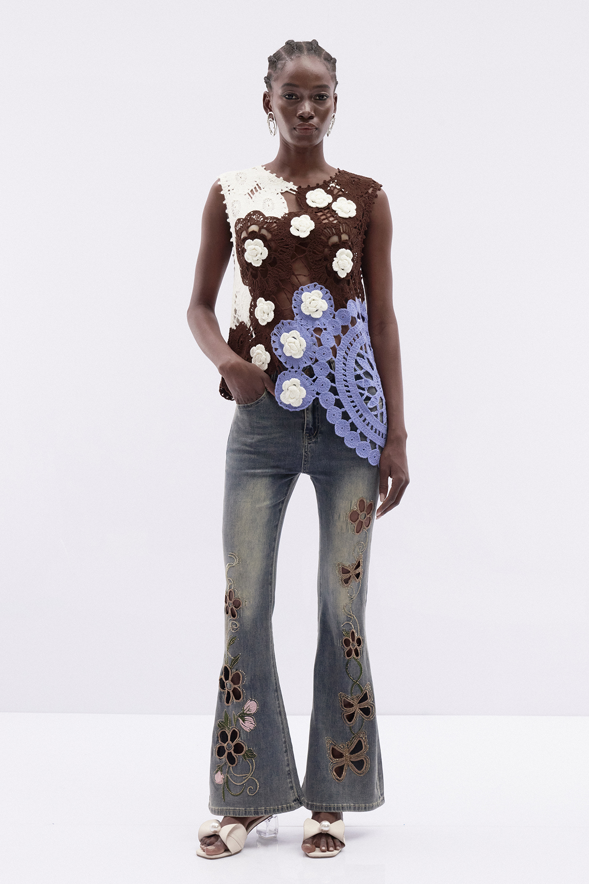 Boitumelo Butterfly Flower Cutout Jeans