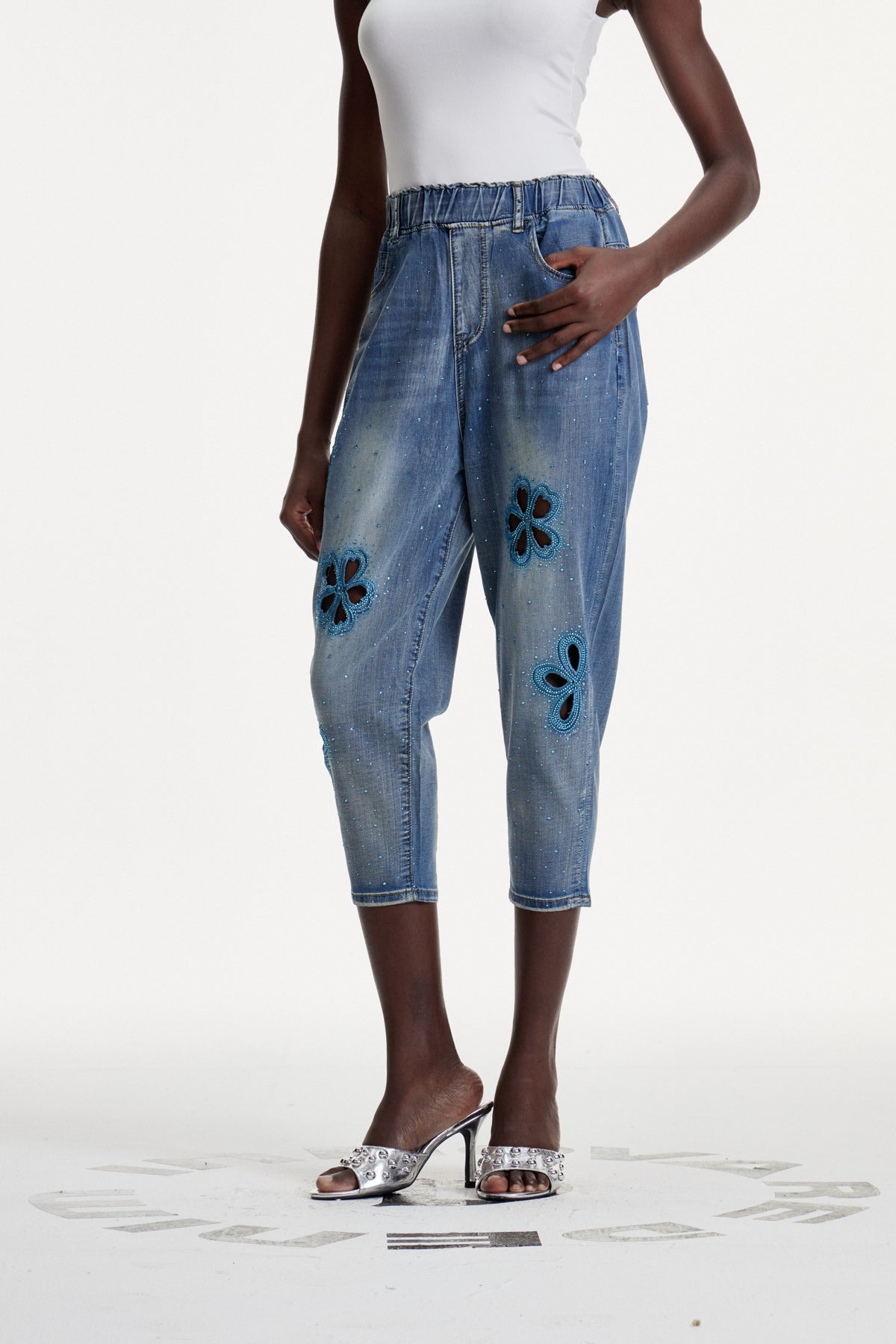 Boitumelo Cutout Flower Jeans