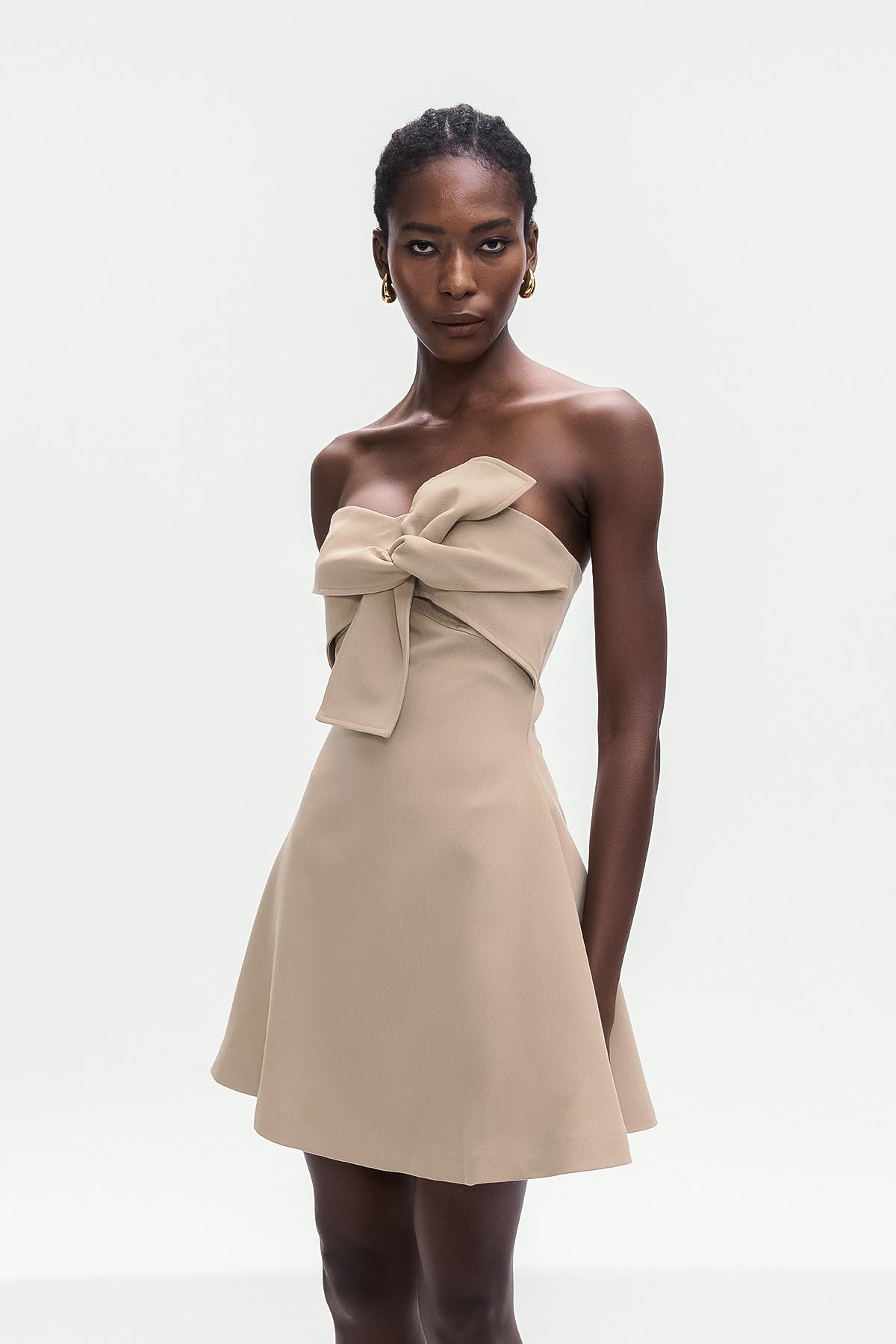 Bolanle Lace Up Strapless Mini Dress