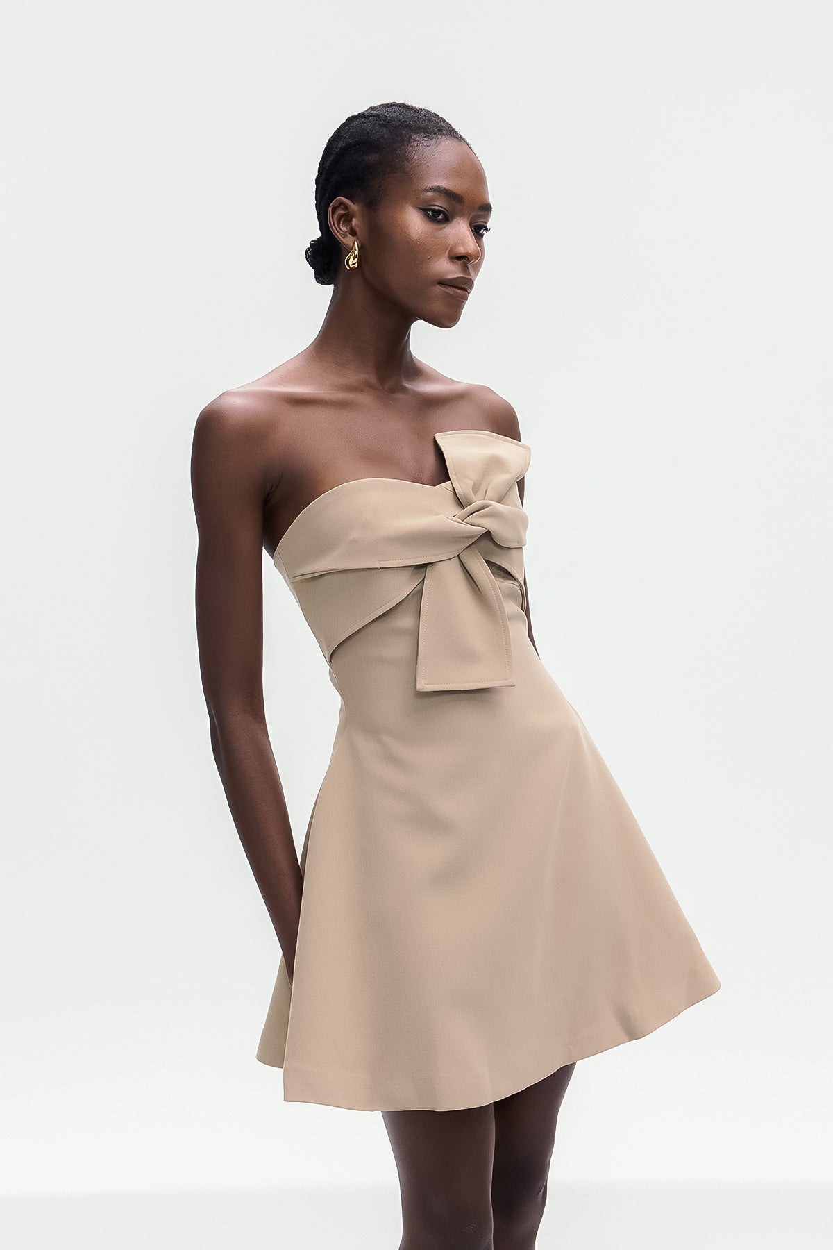 Bolanle Lace Up Strapless Mini Dress