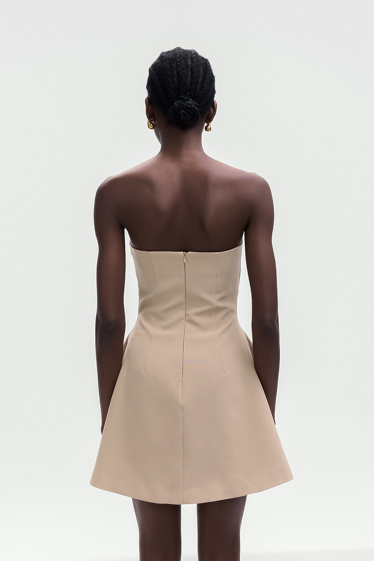 Bolanle Lace Up Strapless Mini Dress