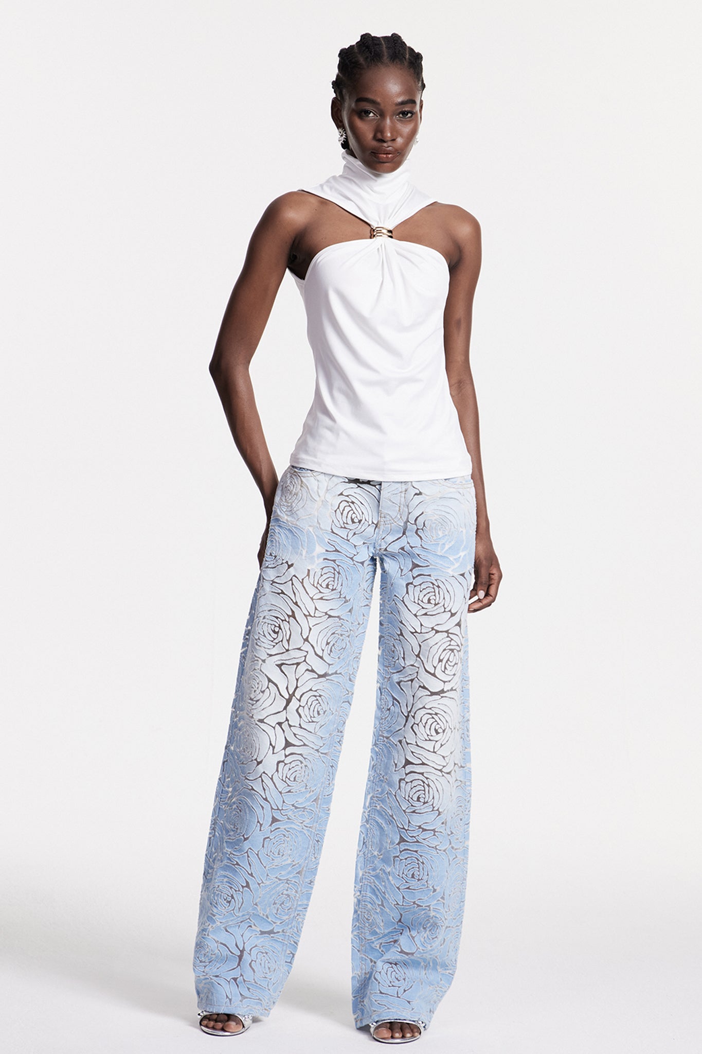 Chlodulf Flower Cutout Jeans