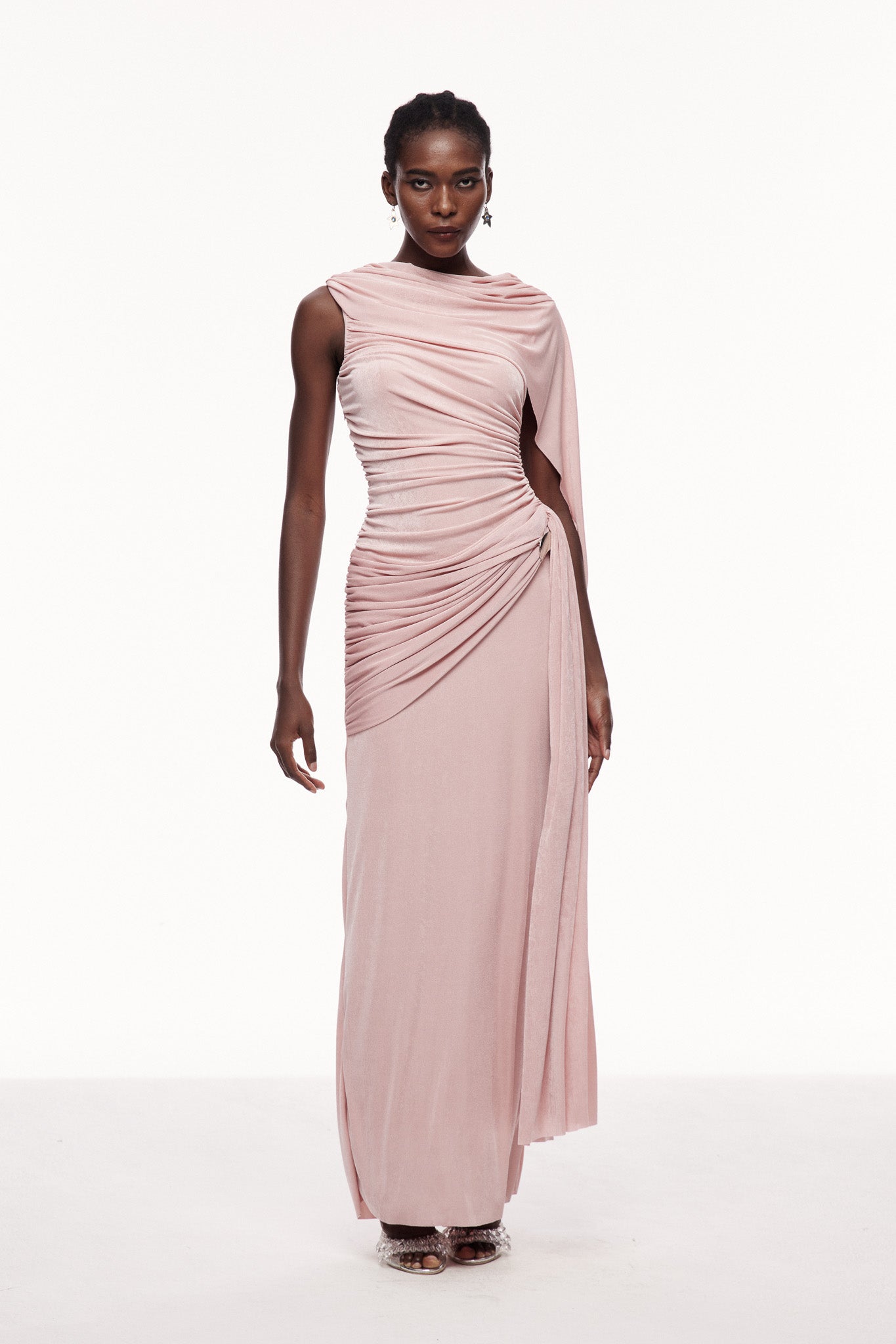 Brandt Ruch Shawl Maxi Dress In Pink