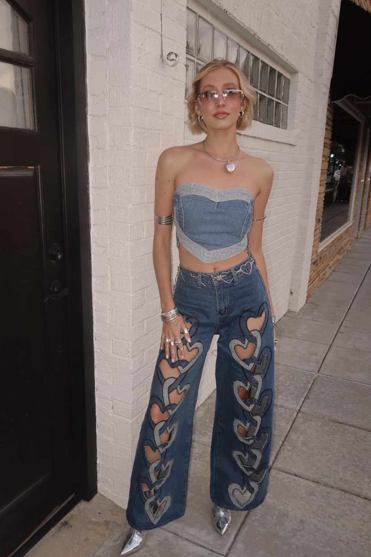 Cadfan Cutout Love Jeans