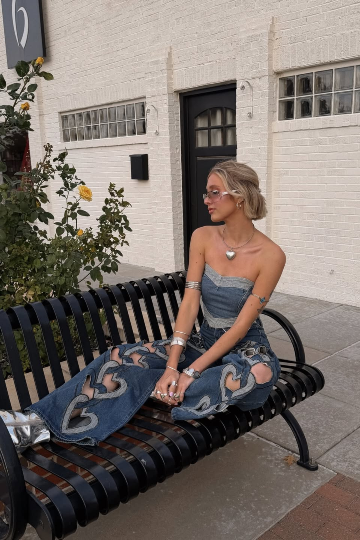 Cadfan Cutout Love Jeans