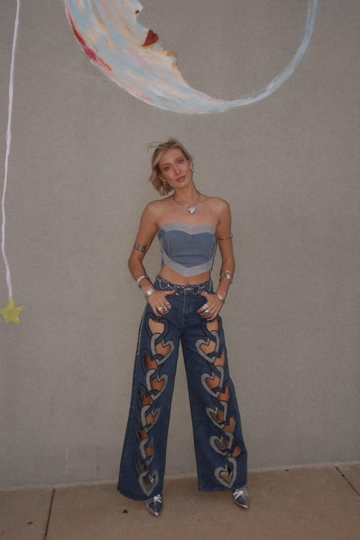 Cadfan Cutout Love Jeans