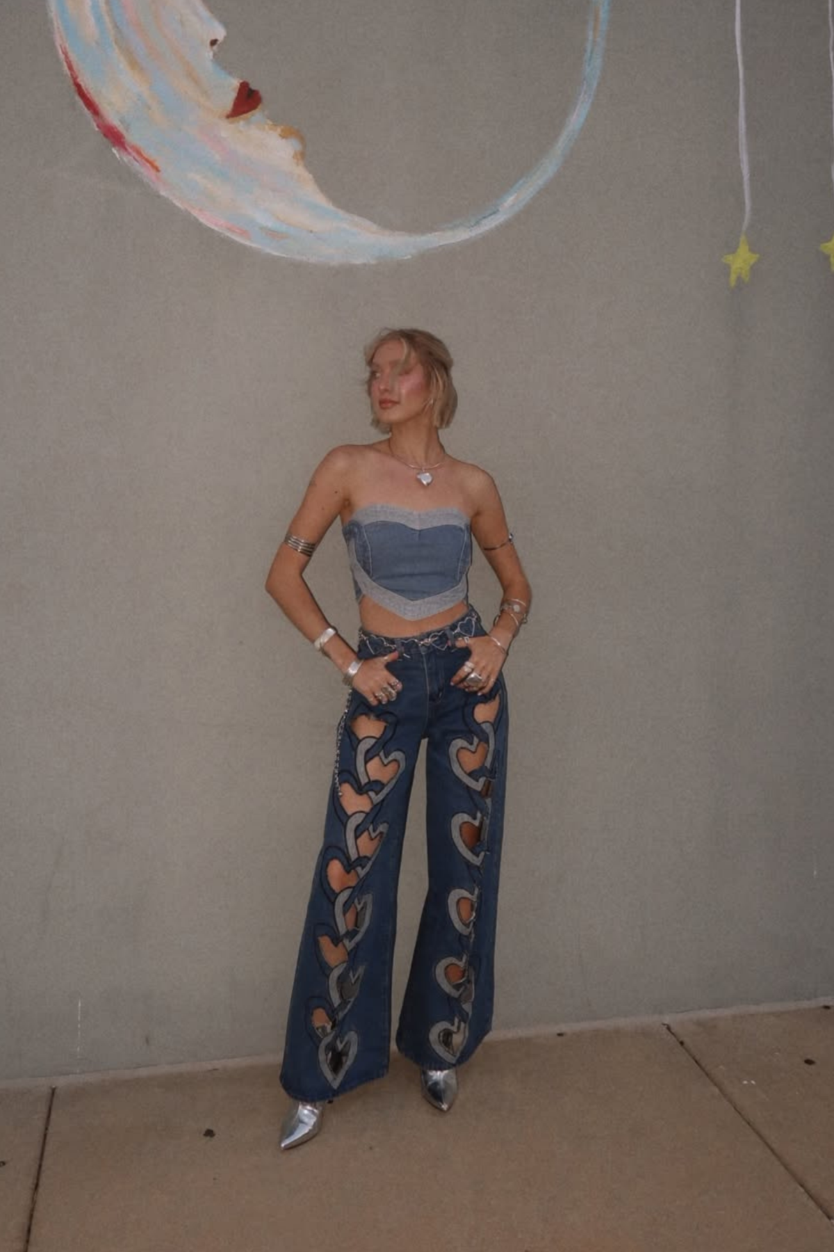 Cadfan Cutout Love Jeans