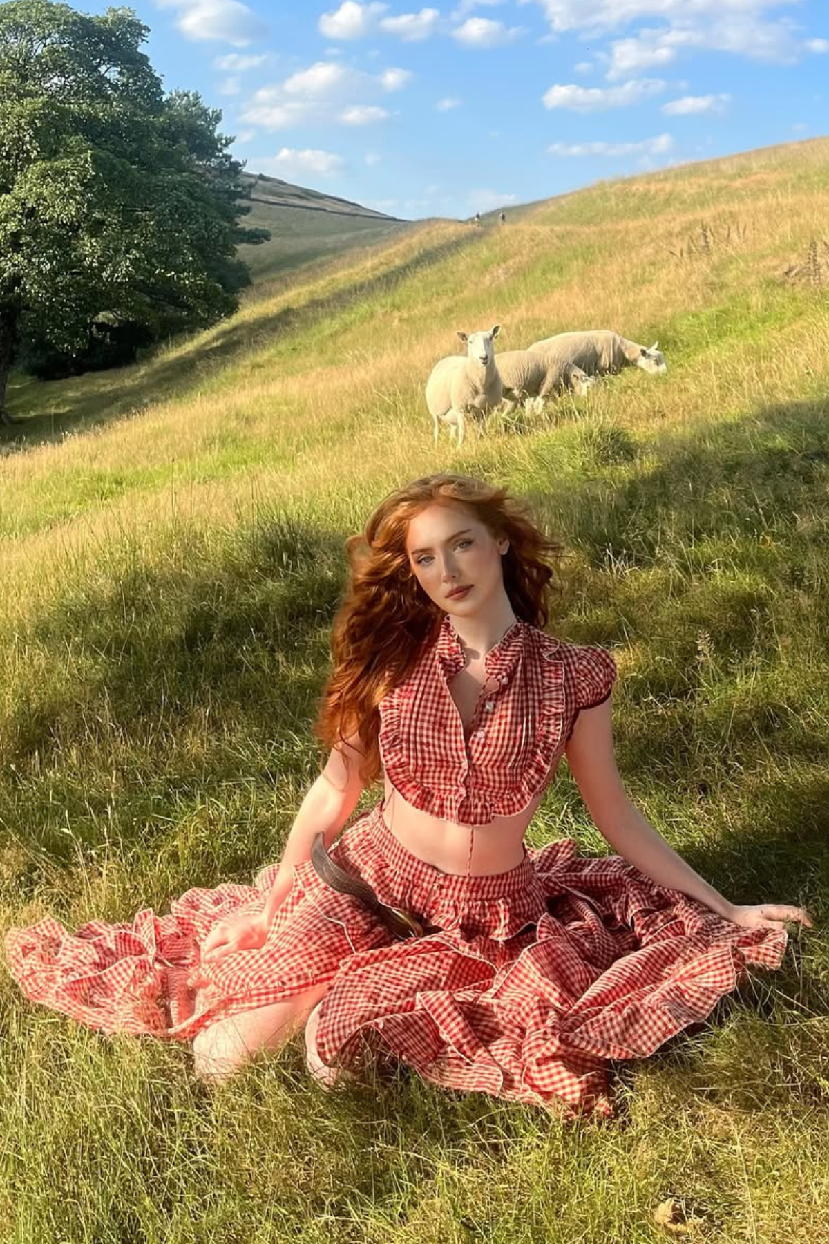 Cadogan Grid Crop Skirt Set