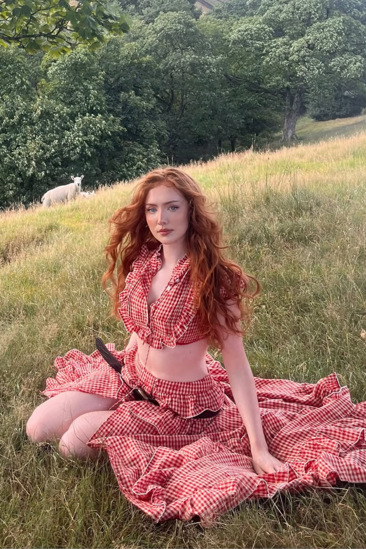 Cadogan Grid Crop Skirt Set