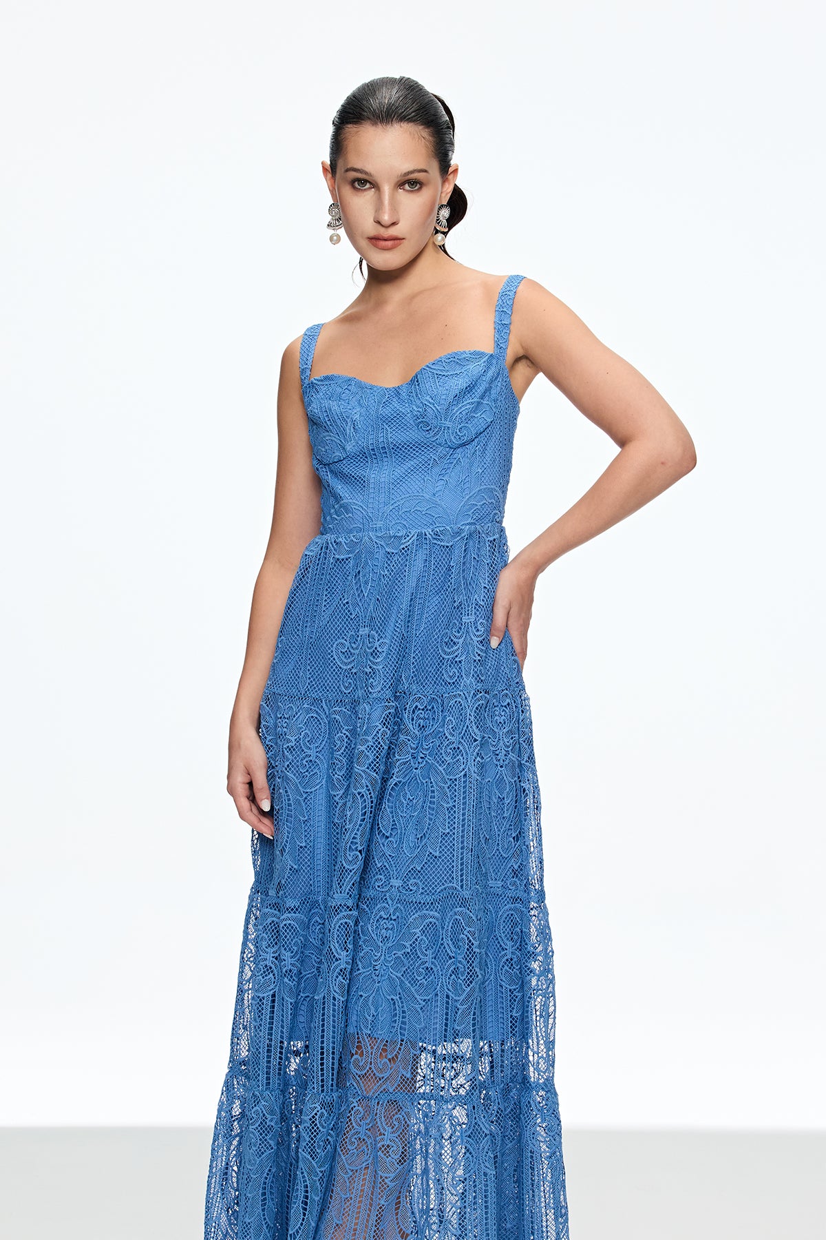 Caelestius Lace Embroidered Maxi Dress