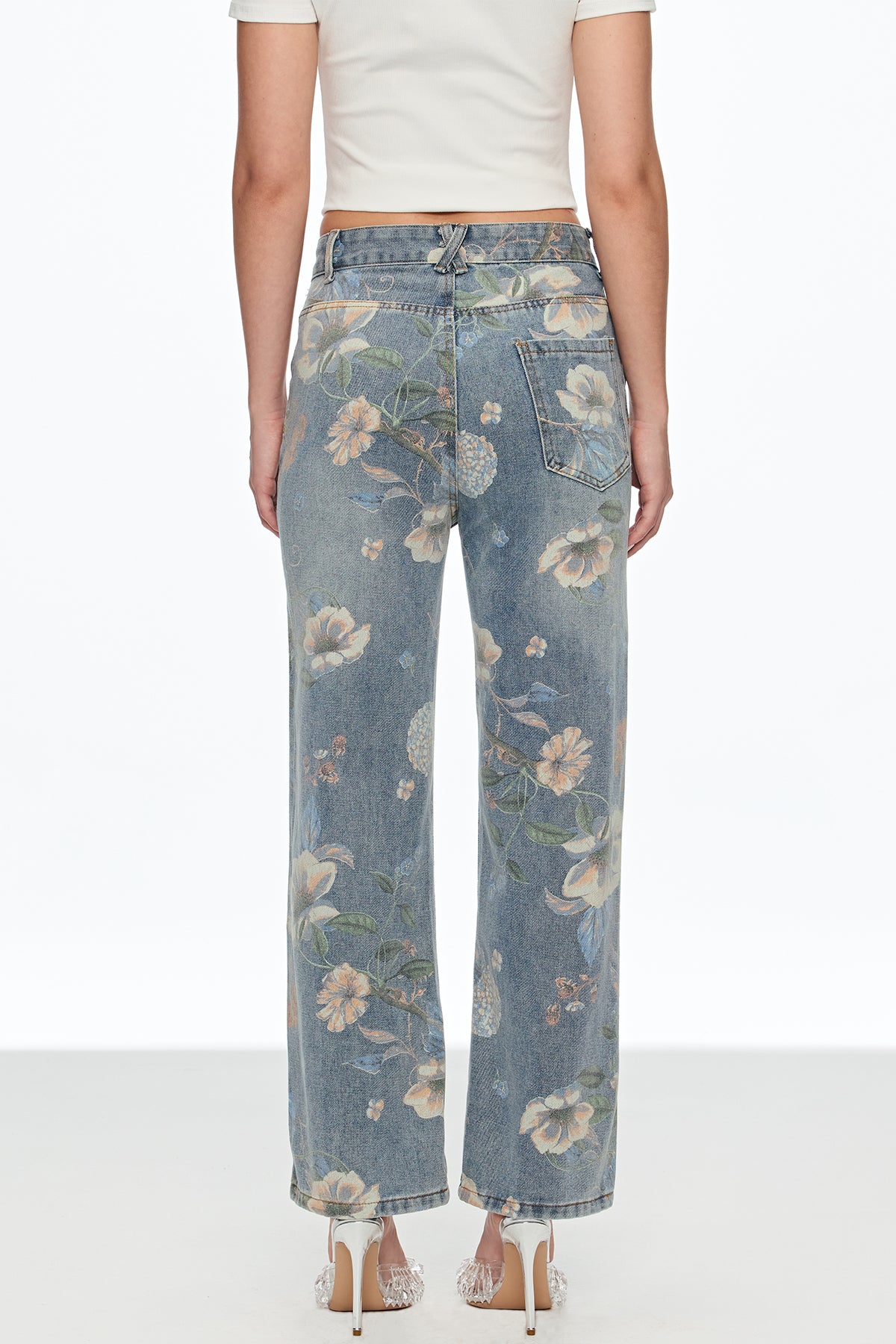 Caelius Floral Wide Leg Jeans