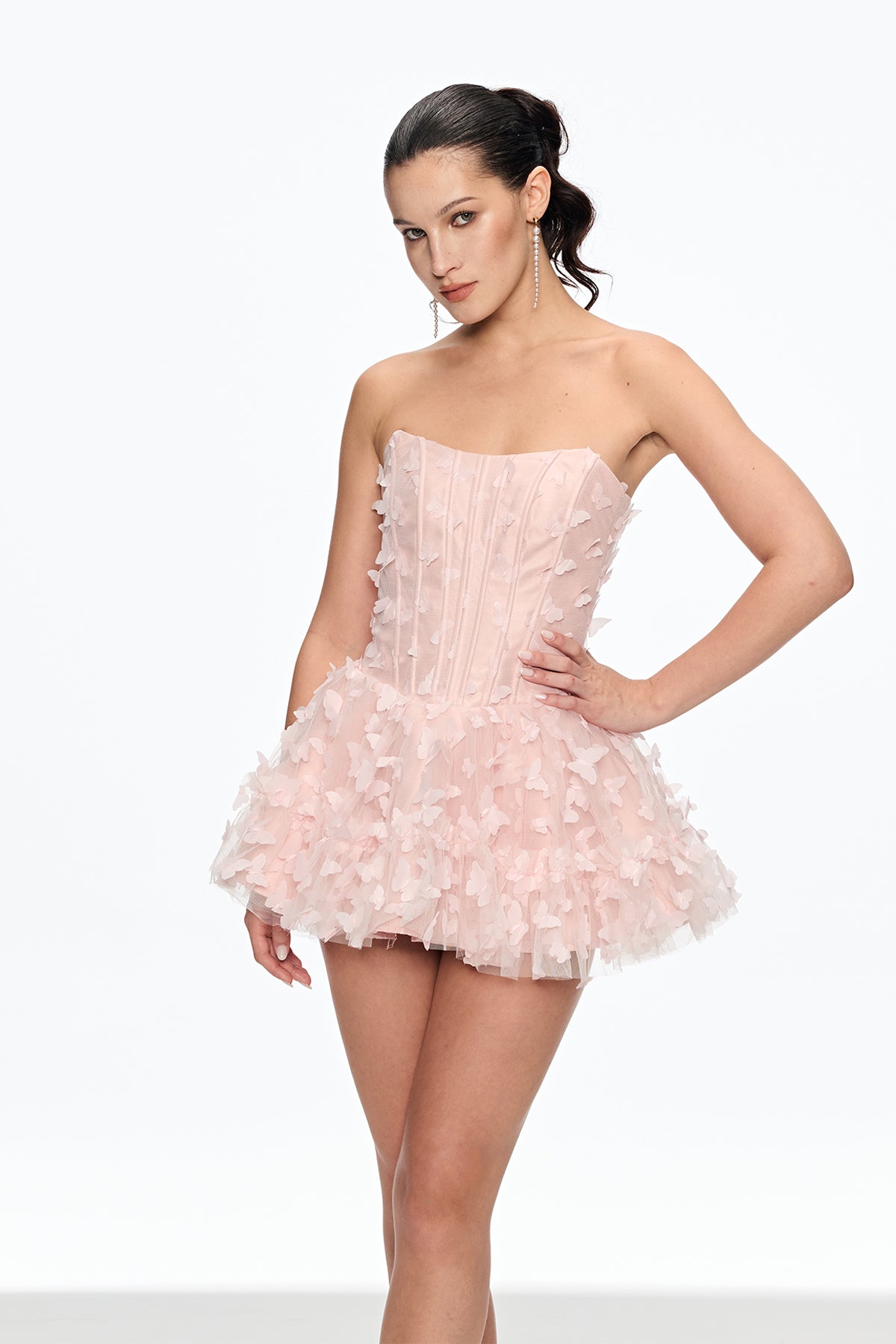 Cahaya Butterfly Corset Puffy Mini Dress