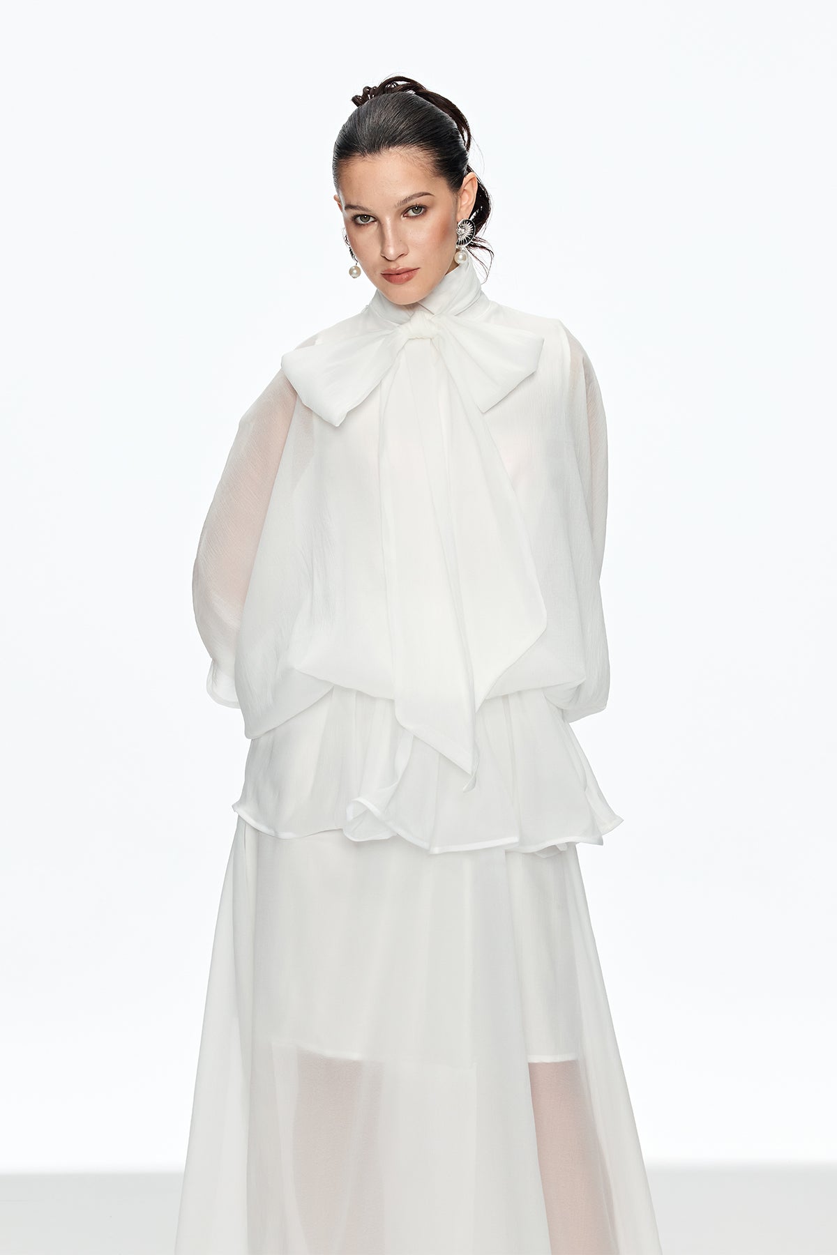 Caleigh Bow Ruffle Maxi Dress