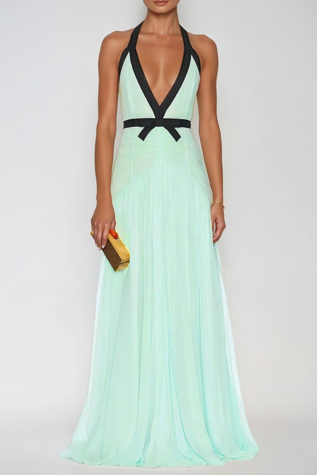 Calixte Plunge Mesh Maxi Dress