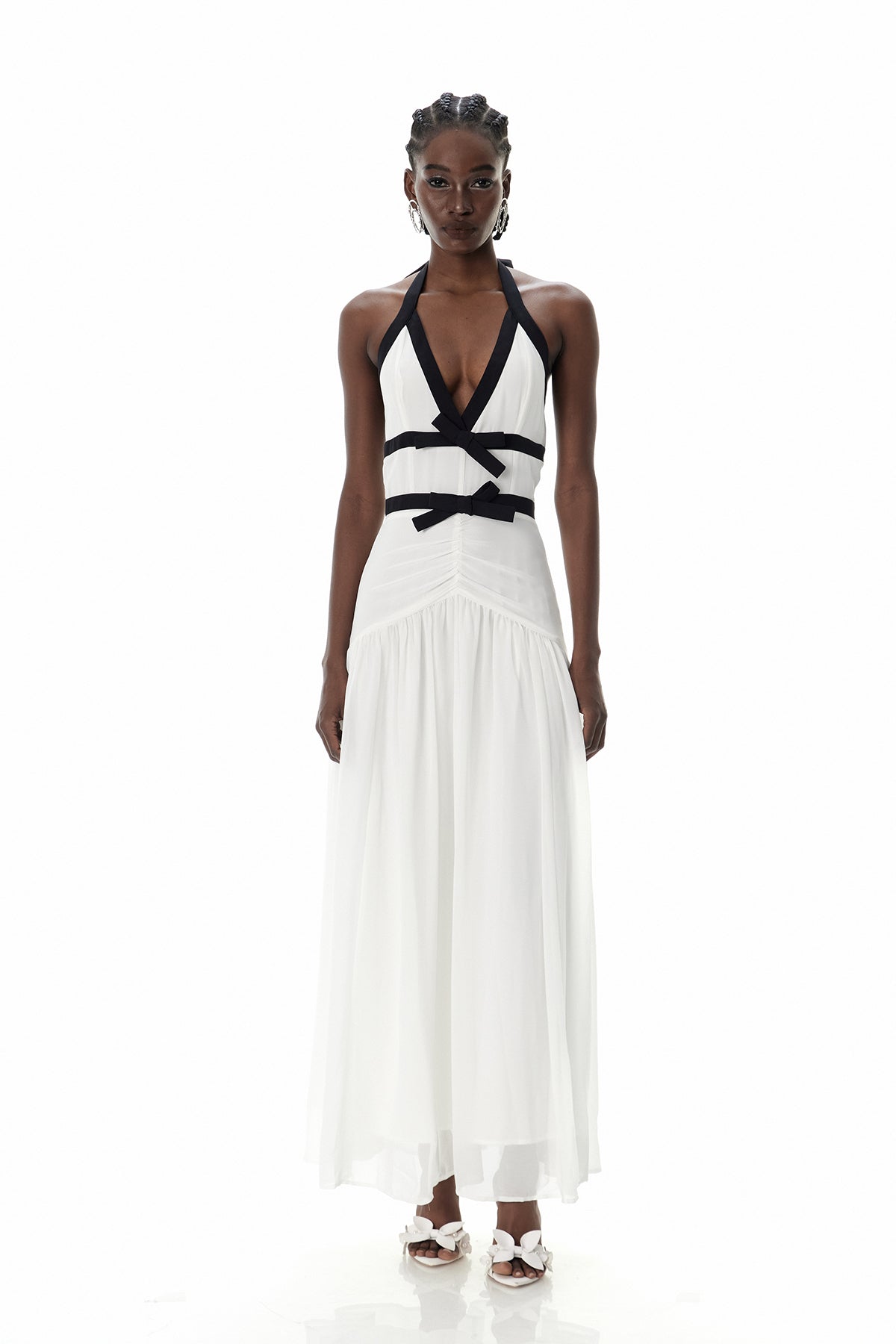 Calixte Plunge Bow Maxi Dress