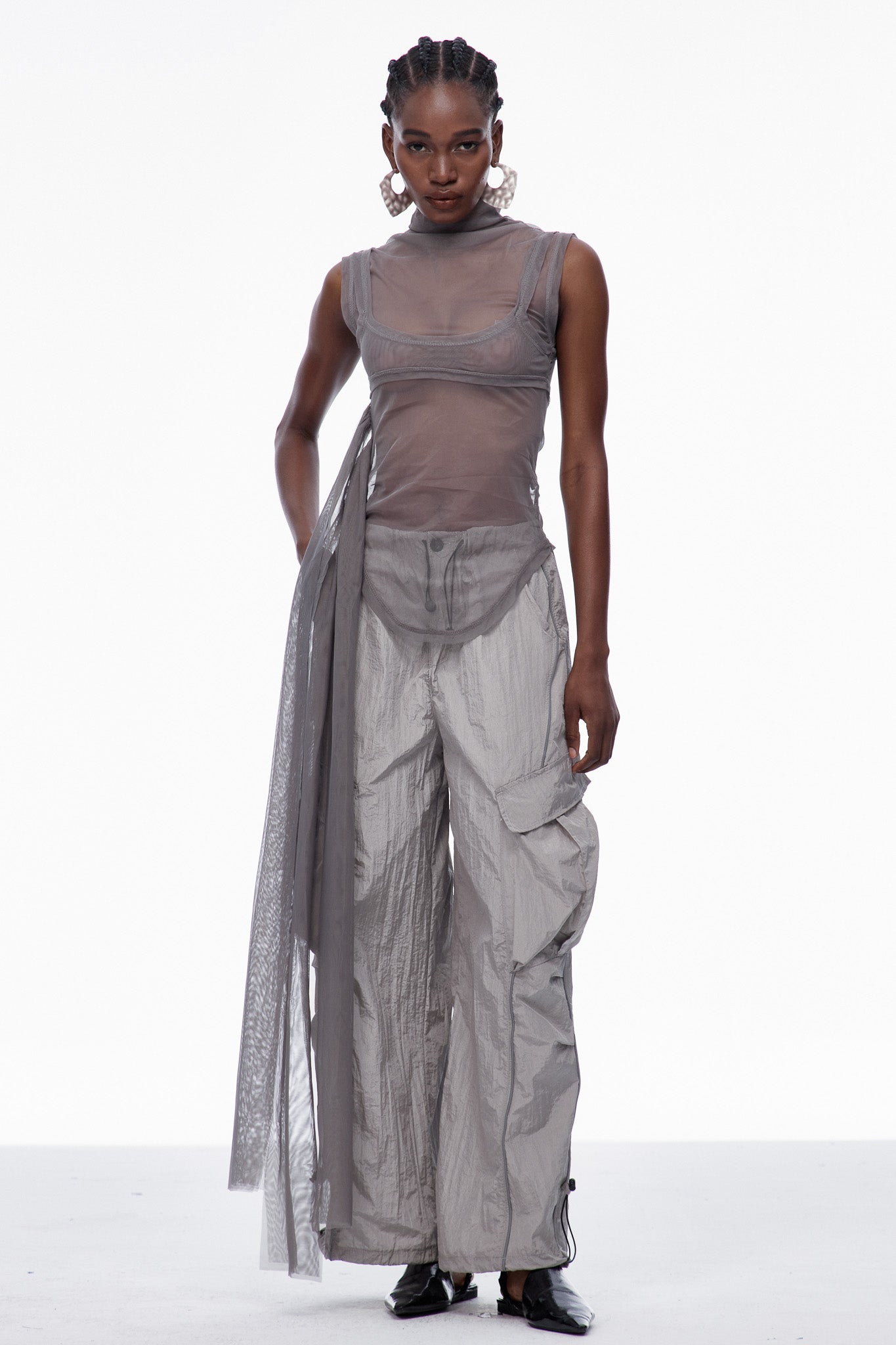 Calogero Ruch Drawstring Pants In Grey