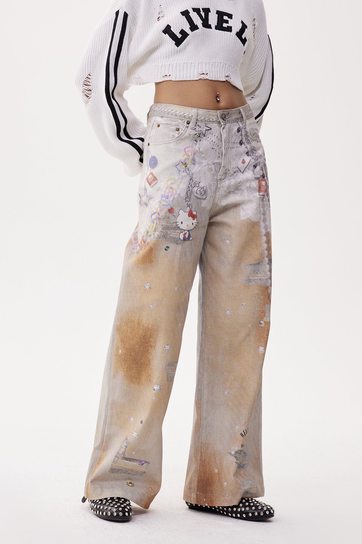 Calum Pearl Print Hayley Jeans