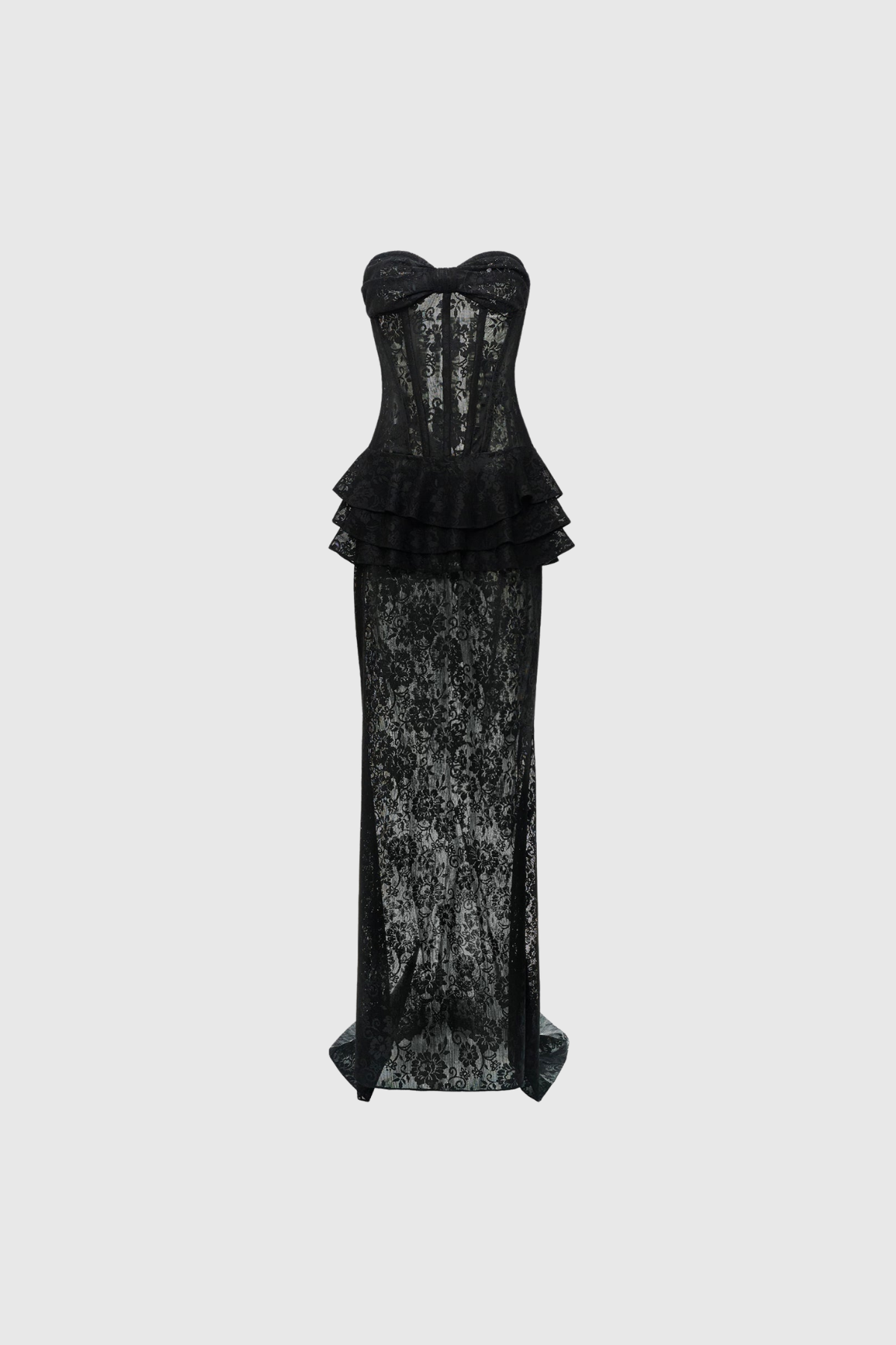 Camillus Strapless Corset Lace Maxi Dress