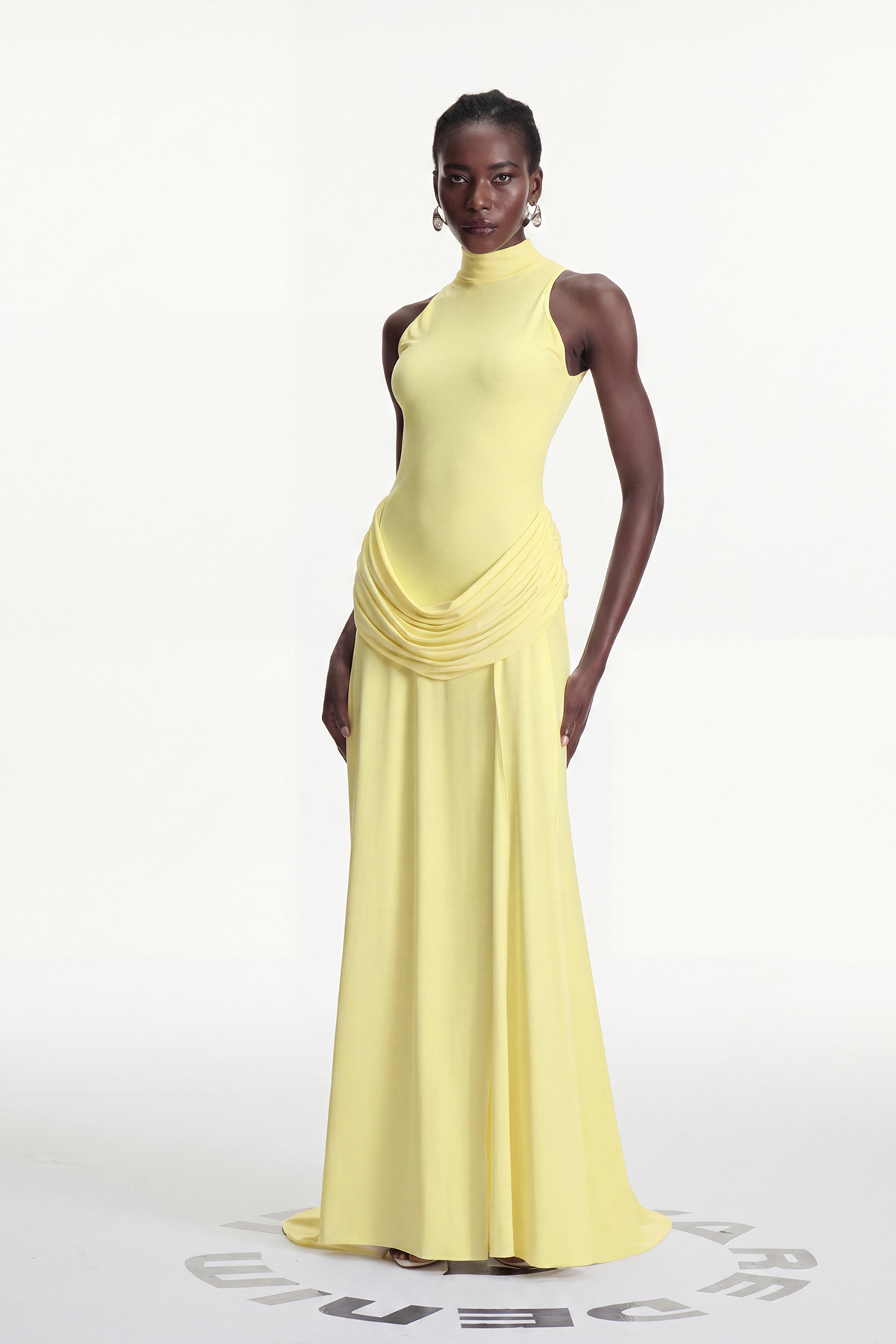 Canaan Ruch Sleeveless Split Maxi Dress In Yellow