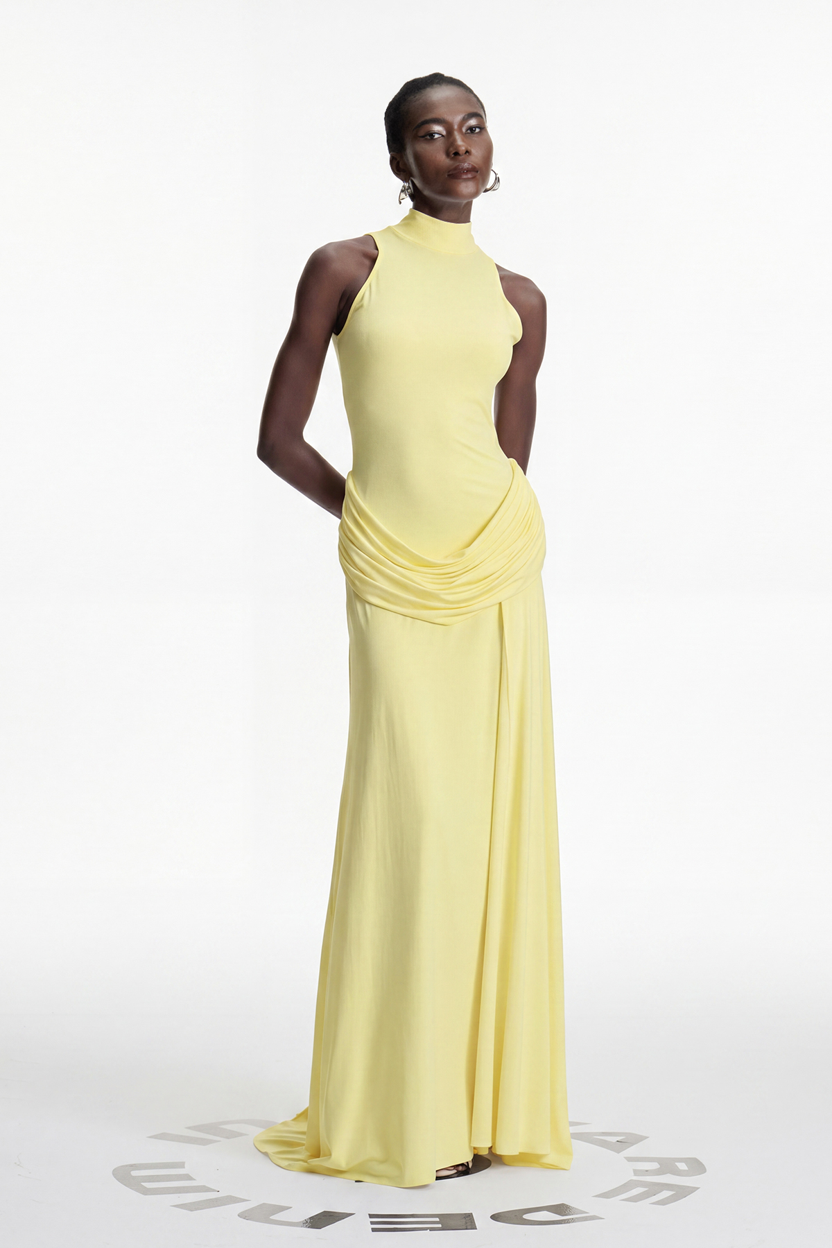 Canaan Ruch Sleeveless Split Maxi Dress In Yellow