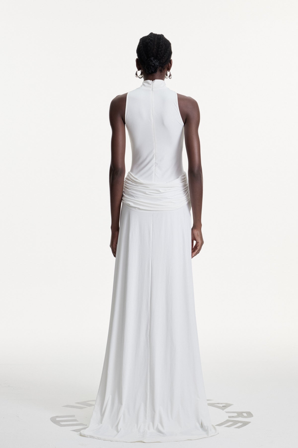 Canaan Ruch Sleeveless Split Maxi Dress In White