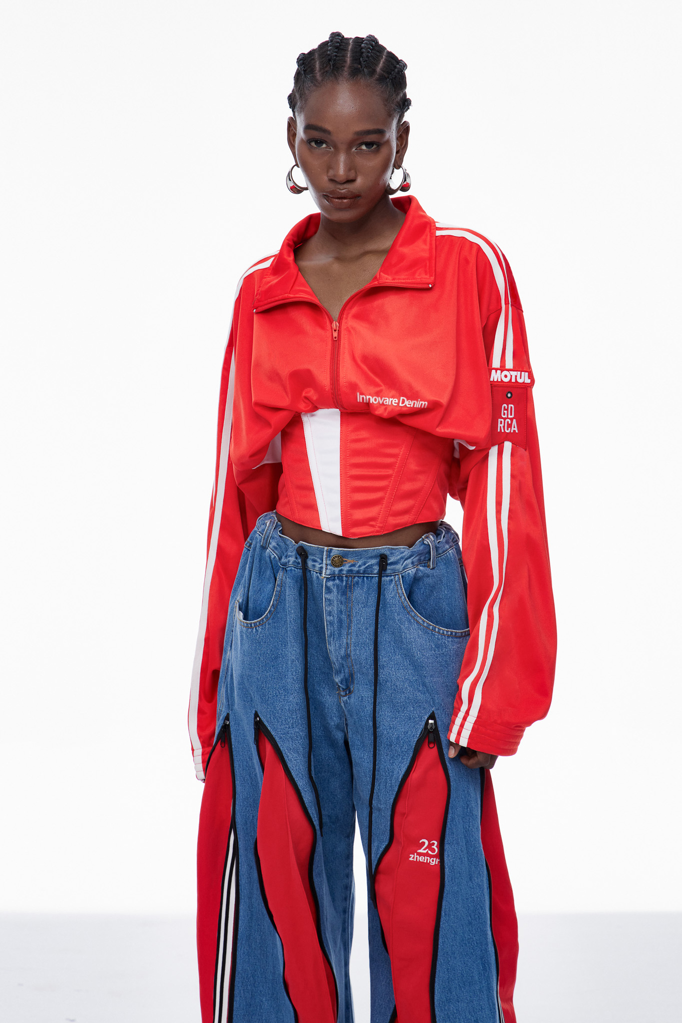 Edelgard Lace Up Corset Top In Red