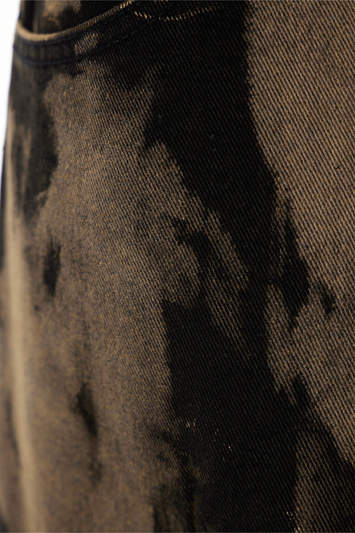 Caprina Zipper Tie Dye Jeans In Black