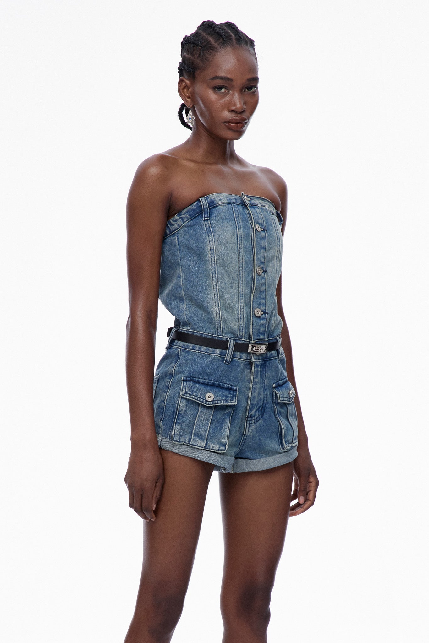 Caren Strapless Denim Jumpsuit