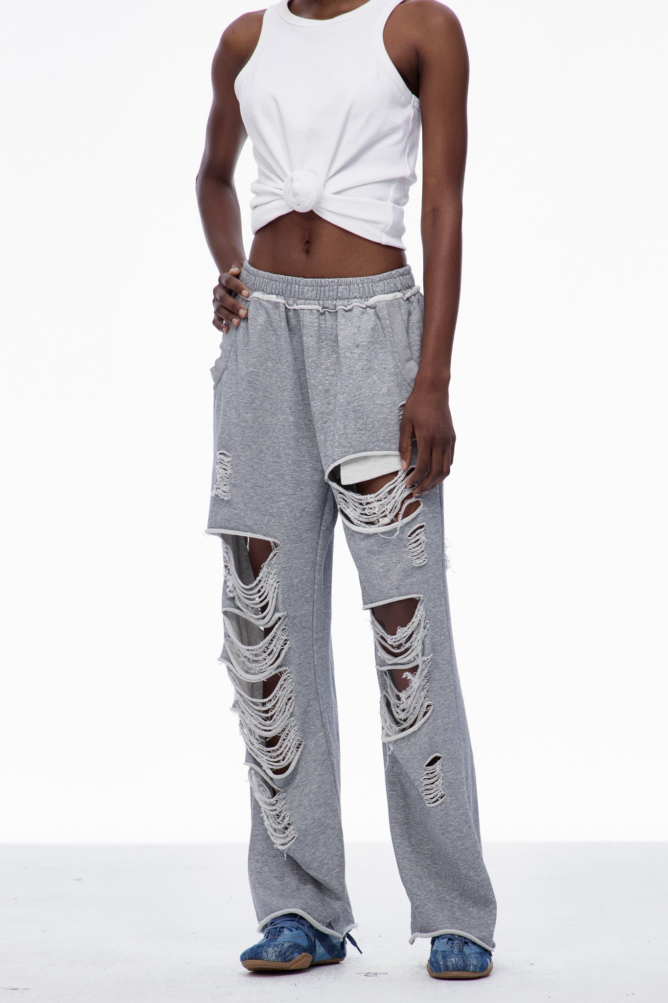 Carin Cutout Torn Pants