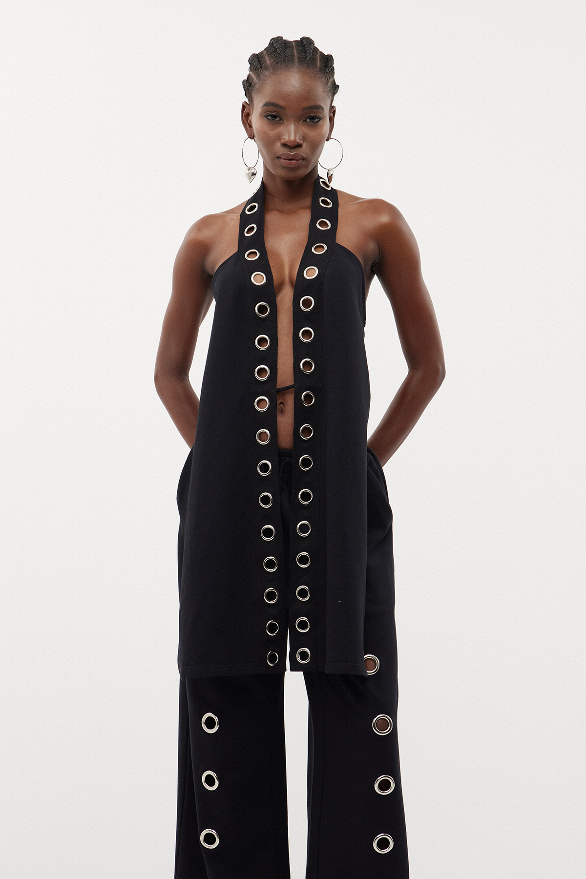 Carli Halter Neck Eyelet Pants Set