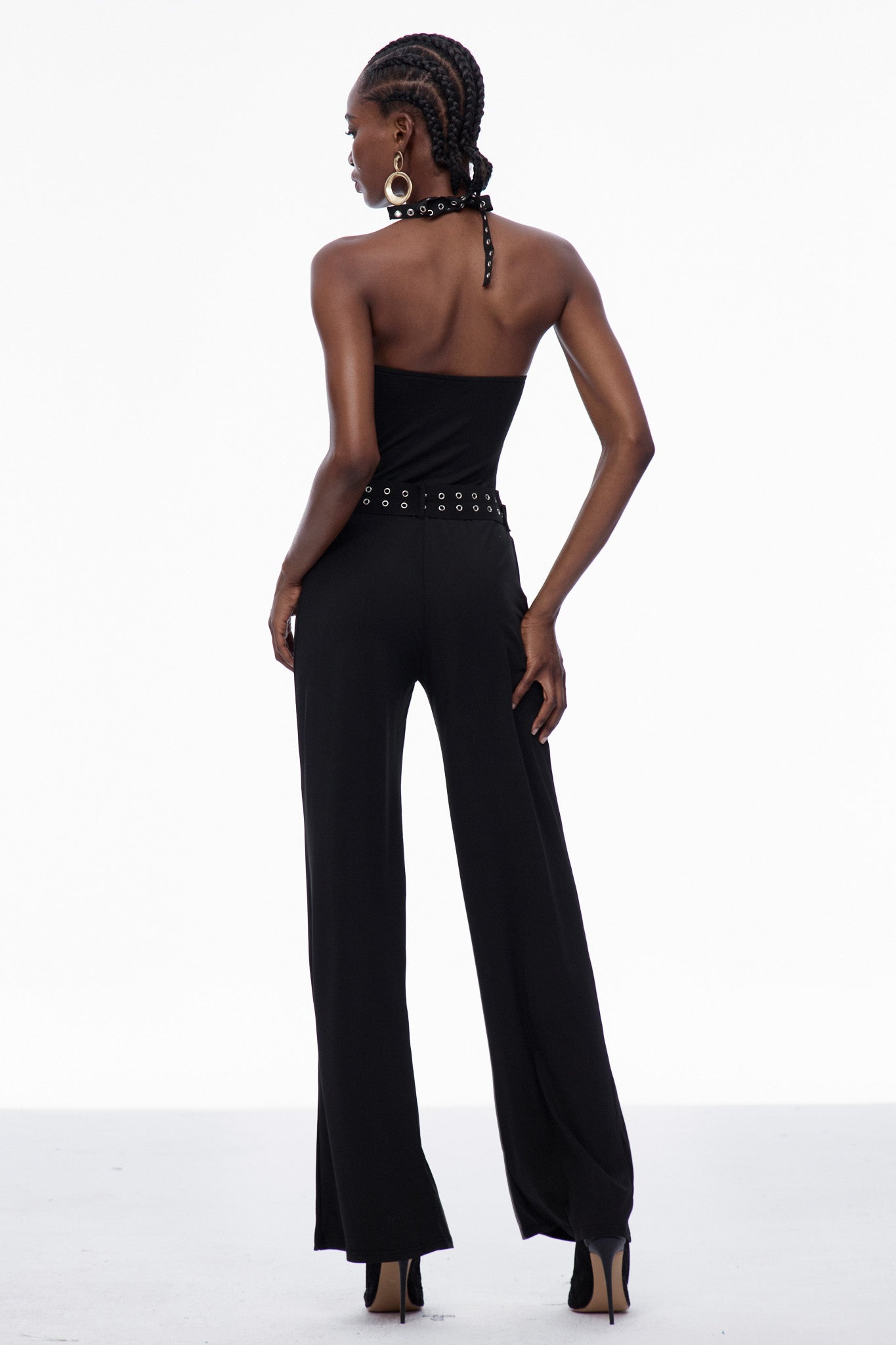 Carlisa Lace Up Cutout Embellished Jumpsuit