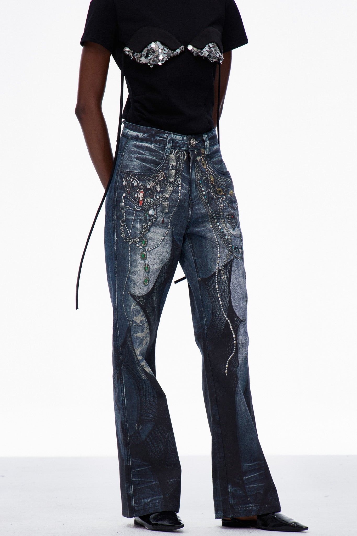 Carlitos Lace Chain Print Jeans