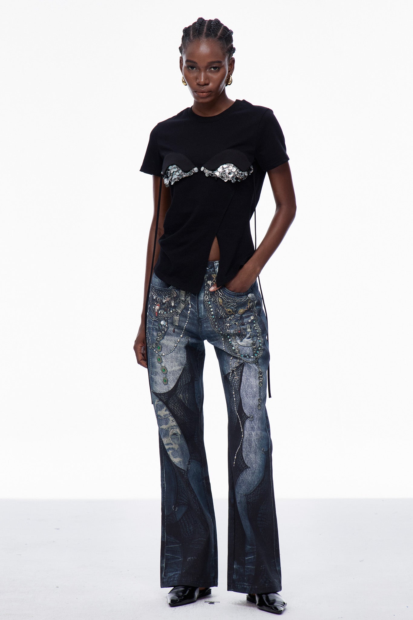 Carlitos Lace Chain Print Jeans