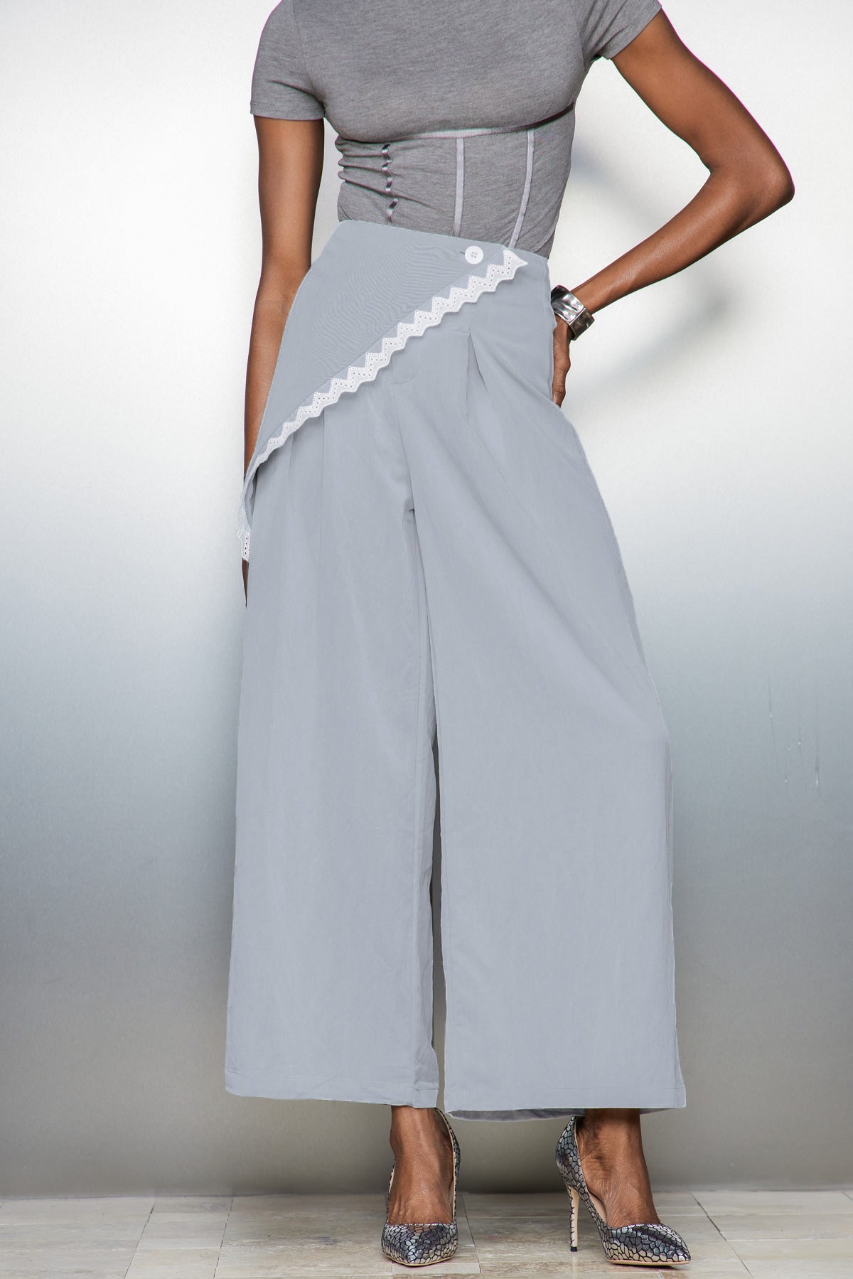 Carthach Lace Asymmetric Pants