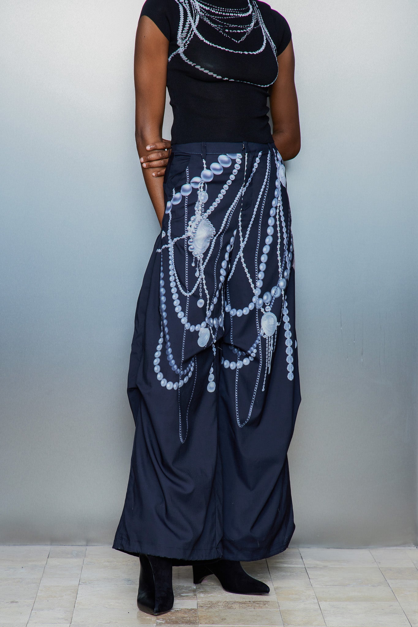 Cassiel Pearl Chain Print Pants