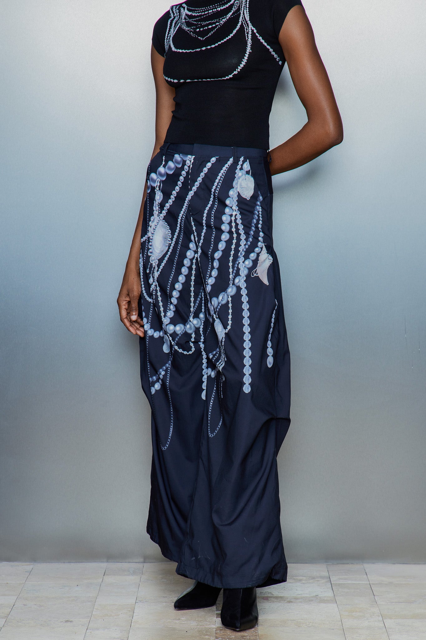 Cassiel Pearl Chain Print Pants