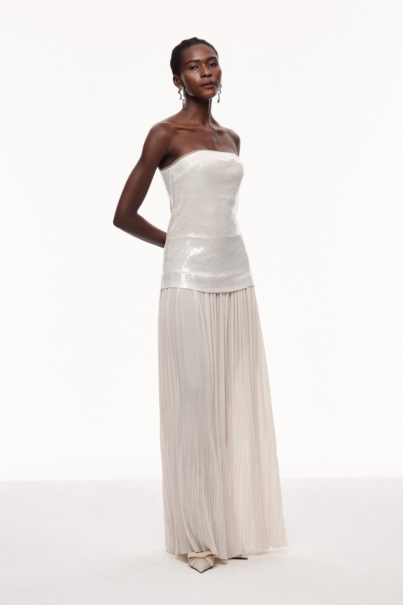 Celestia Sequin Ruffle Maxi Dress