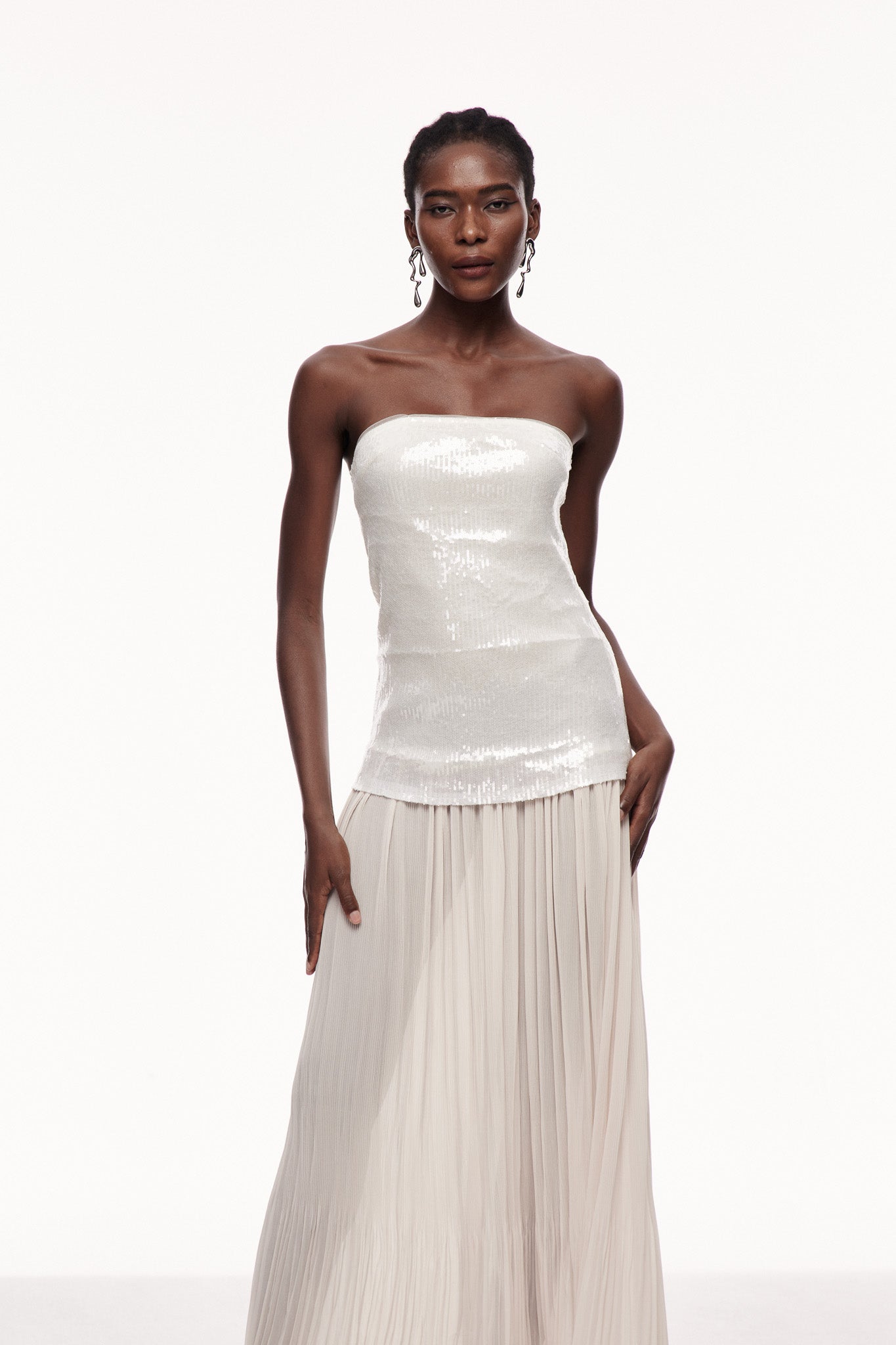 Celestia Sequin Ruffle Maxi Dress