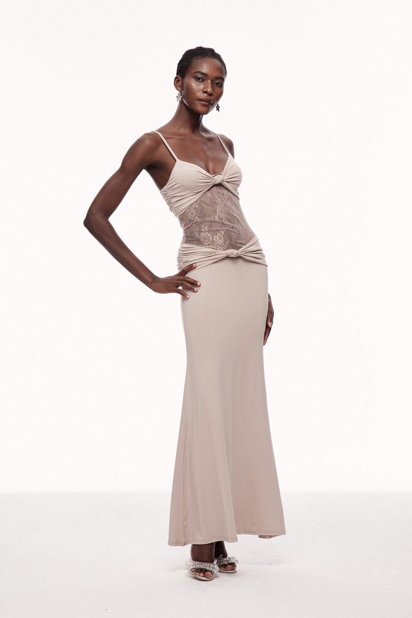 Celio Lace Spaghetti Maxi Dress