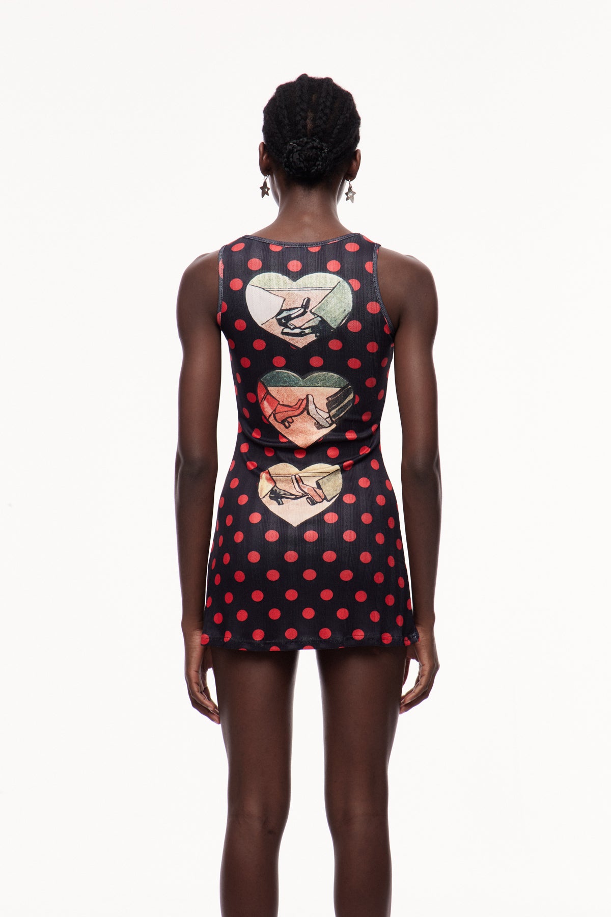 Ceolmund Dot Heart Sleeveless Mini Dress