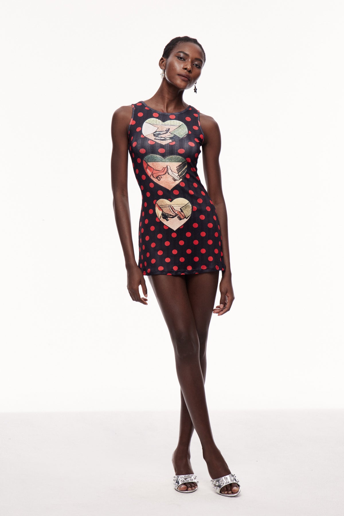 Ceolmund Dot Heart Sleeveless Mini Dress – Innovare Denim
