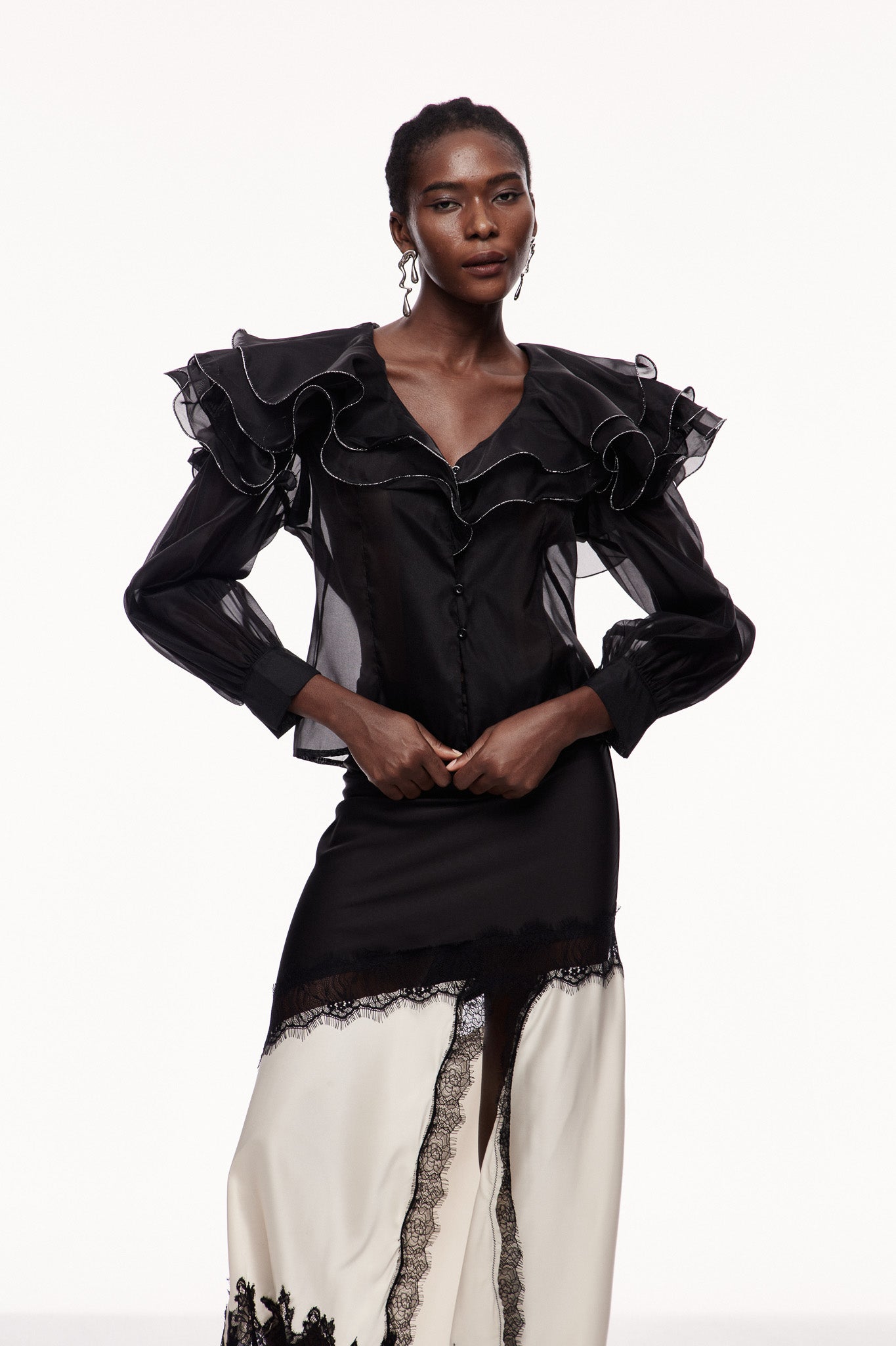 Cerball Ruffle Long Sleeve Top