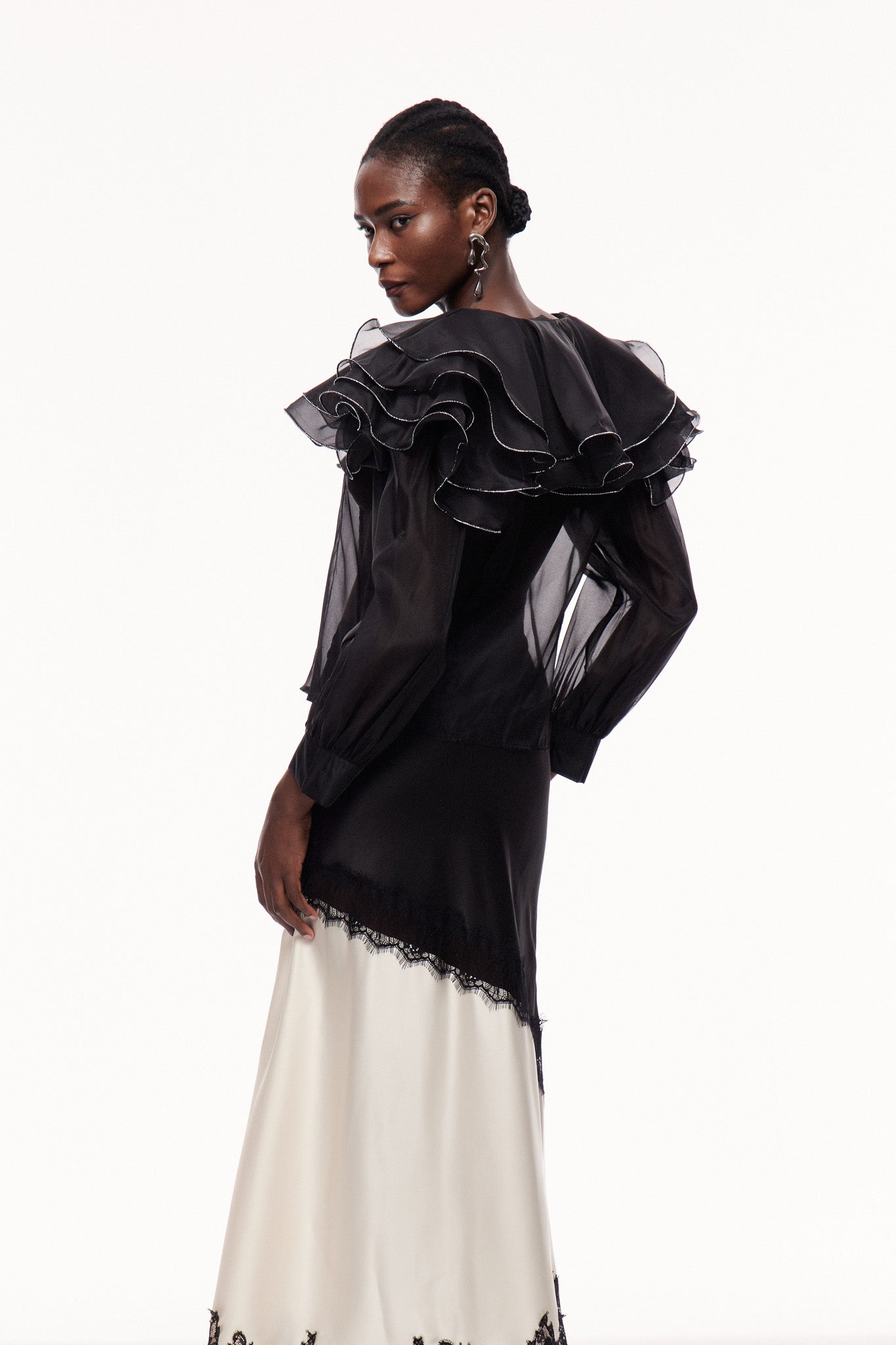 Cerball Ruffle Long Sleeve Top