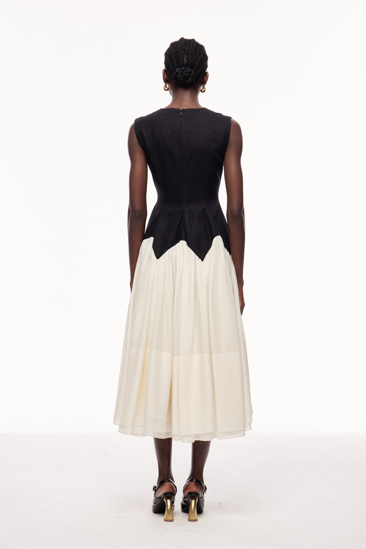 Ceres Ruffle Sleeveless Midi Dress