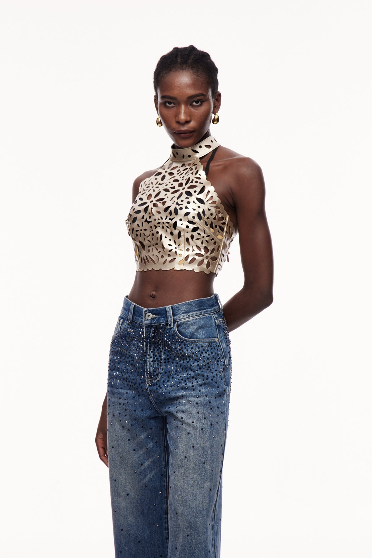 Ceridwen Cutout Halter Neck Top