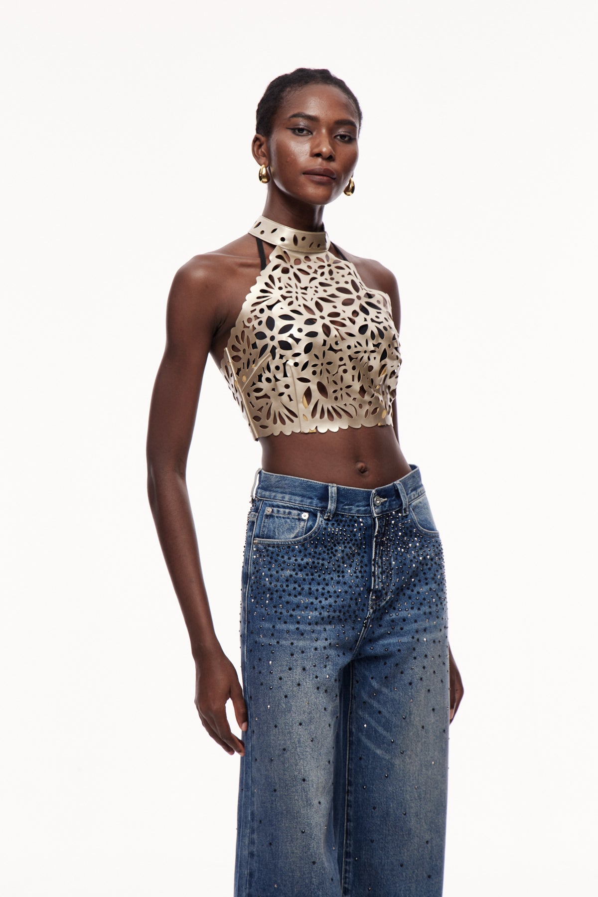 Ceridwen Cutout Halter Neck Top