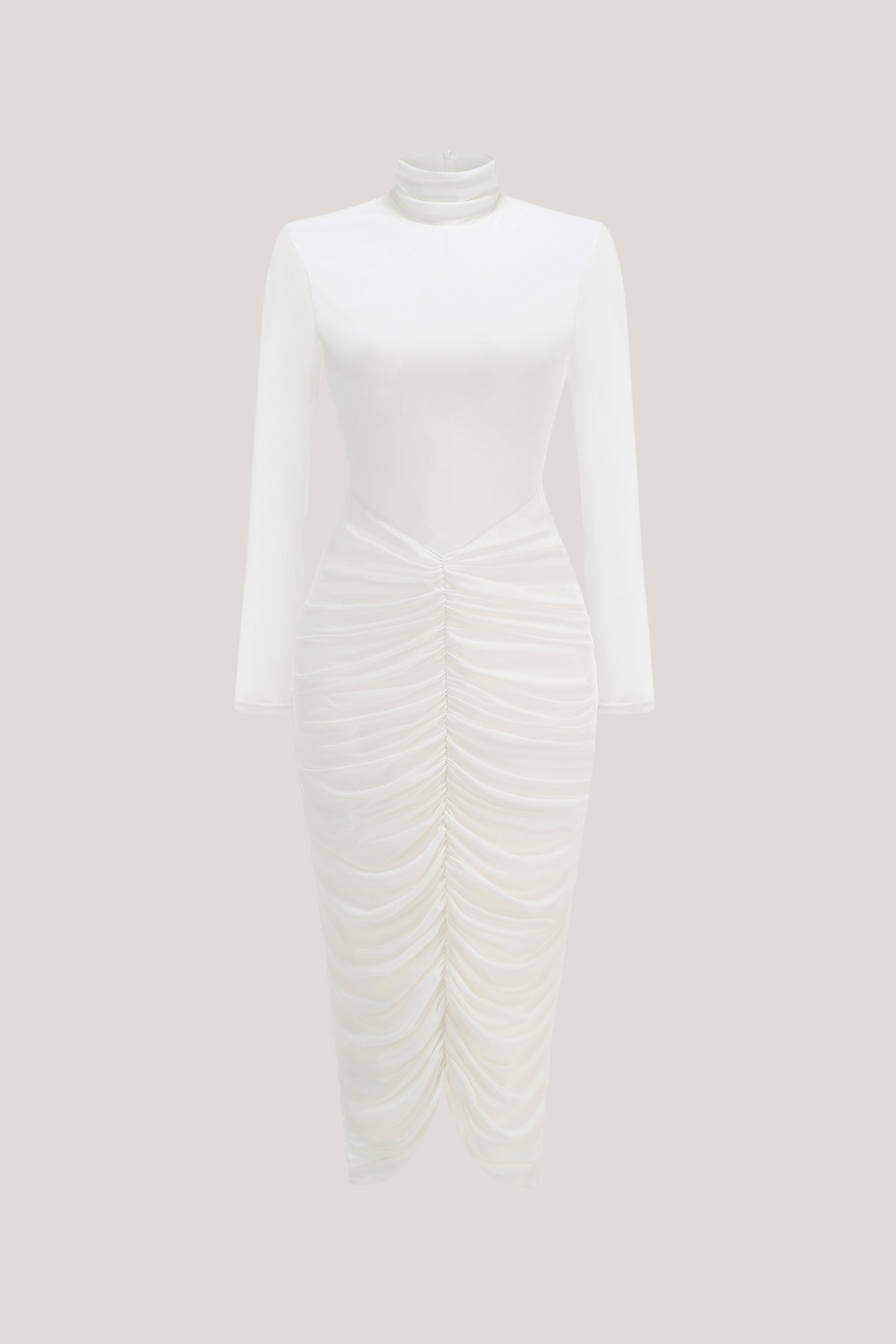 Cesarina High Neck Ruch Midi Dress