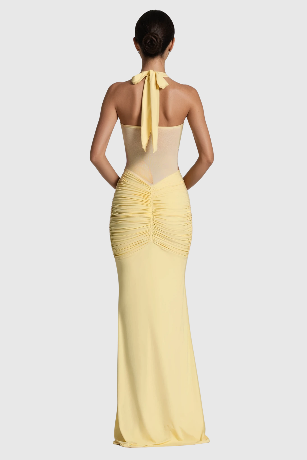 Cistimiru Halter Neck Tie Up Maxi Dress